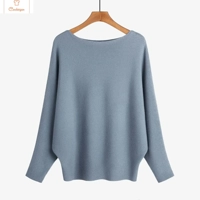Bateau Neck Dolman Sleeve Knitted Sweater