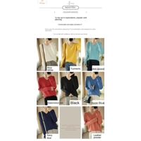 Peach V-neck Long Staple Cotton Sweater