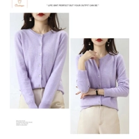 Cashmere Womens O-Neck Cardigan Sweater