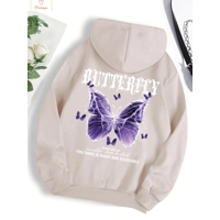 Beautiful Purple Butterfly Casual Hoodie