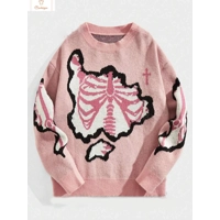 Personalized Skeleton Jacquard Pullover Sweater