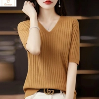 Casual V-neck Knit Sweater for Women