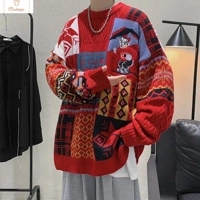 Cartoon Shark Print Oversized Sweater