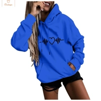 Cardeegan Y2K Heartbeat Print Womens Hoodie