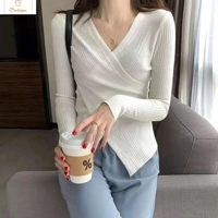Long Sleeve Criss-Cross Knitwear Top