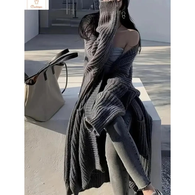 Comfortable Womens Open Front Knit Cardigan