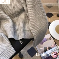 Vintage Double Zipper Knitted Cardigan Sweater