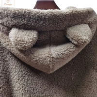 Cute Plush Rabbit Ear Hoodie for Women