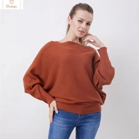 Bateau Neck Dolman Sleeve Knitted Sweater