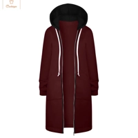 Cardeegan Womens Colour Blocking Hooded Hip Zip Straight Sweatshirt