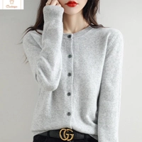 Cashmere Womens O-Neck Cardigan Sweater