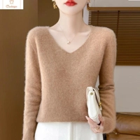 Merino Wool V-Neck Pullover Sweater