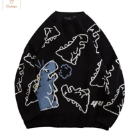 Dinosaur Print Long Sleeve Knit Pullover