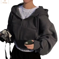 Stylish Velvet Zipper Hoodie for Women