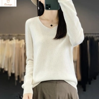 Womens Merino Wool V-Neck Sweater