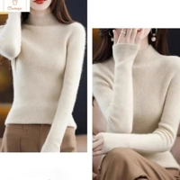 Solid Half Turtleneck Knit Sweater for Women