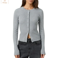 Autumn Winter Ribbed Slim Cardigan