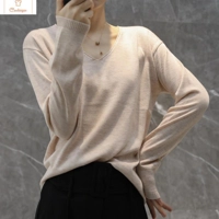 Womens V-Neck Knit Sweater Pullover