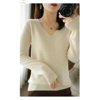 Cashmere V-neck Lace Pullover Sweater