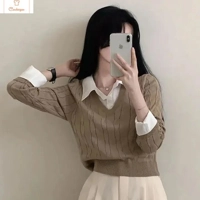 Womens Winter V-Neck Knit Sweater