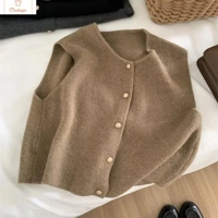 Elegant Knitted Sleeveless Cardigan Sweater