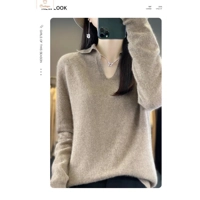 Casual Womens V-neck Woolen Sweater