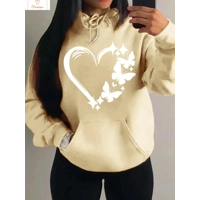 Love and Butterfly Pattern Hip Hop Hoodie