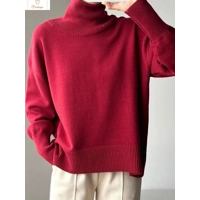 Cardeegan Womens Burgundy Turtleneck Sweater