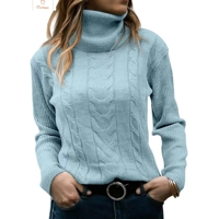 Vintage Slim Fit Turtleneck Sweater for Women