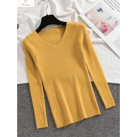 Spring Autumn V Neck Women Sweater