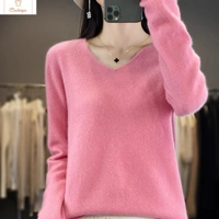 Womens Merino Wool V-Neck Sweater