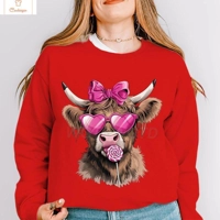 Highland Cow Print Oversized Fashion Hoodie