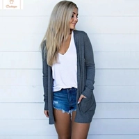 Casual Long Sleeve Pocket Cardigan for Women