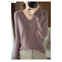 Cashmere V-neck Lace Pullover Sweater