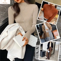 Womens Long Sleeve Turtleneck Knit Sweater