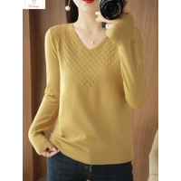 Women’s V-Neck Cashmere Blend Knit Sweater