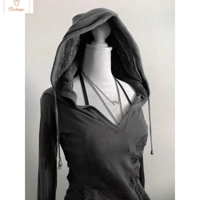 Gray Vintage Long Sleeve Women Top