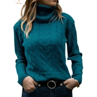 Vintage Slim Fit Turtleneck Sweater for Women