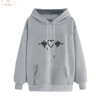 Cardeegan Y2K Heartbeat Print Womens Hoodie