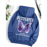 Beautiful Purple Butterfly Casual Hoodie
