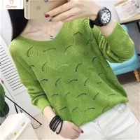 Elegant V-neck Hollow Out Knitted Sweater