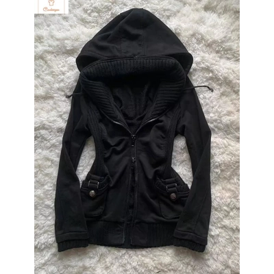 Versatile Retro Gothic Hoodie Cardigan