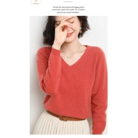 Cashmere V-neck Pullover Sweater for Women