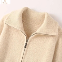 Mink Fur Zipper Cardigan Sweater Jacket