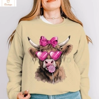 Highland Cow Print Oversized Fashion Hoodie