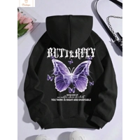 Beautiful Purple Butterfly Casual Hoodie