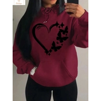 Love and Butterfly Pattern Hip Hop Hoodie