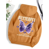Beautiful Purple Butterfly Casual Hoodie