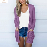 Casual Long Sleeve Pocket Cardigan for Women
