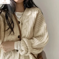 Autumn Winter Soft Wool V-neck Cardigan